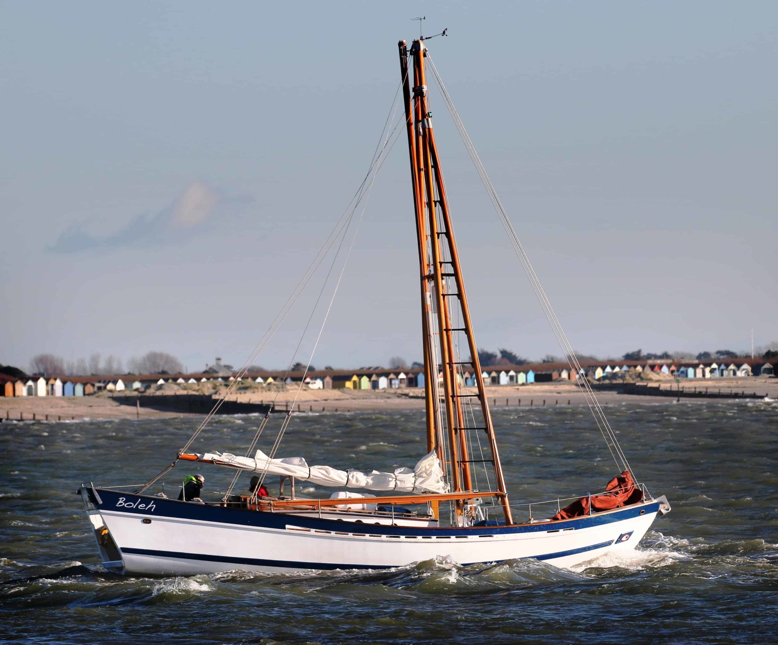 A Classic yacht motoring on delivery to Chichester