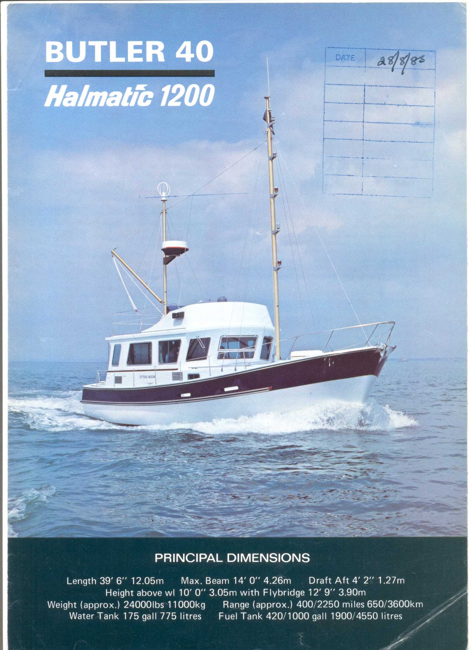 Front cover of original brochure for the Halmatic Butler.