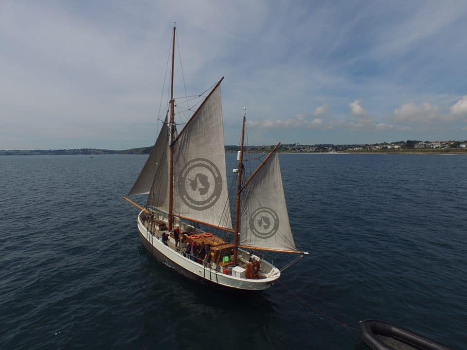 A beautiful classic yacht sailing on delivery to Gran Canaria