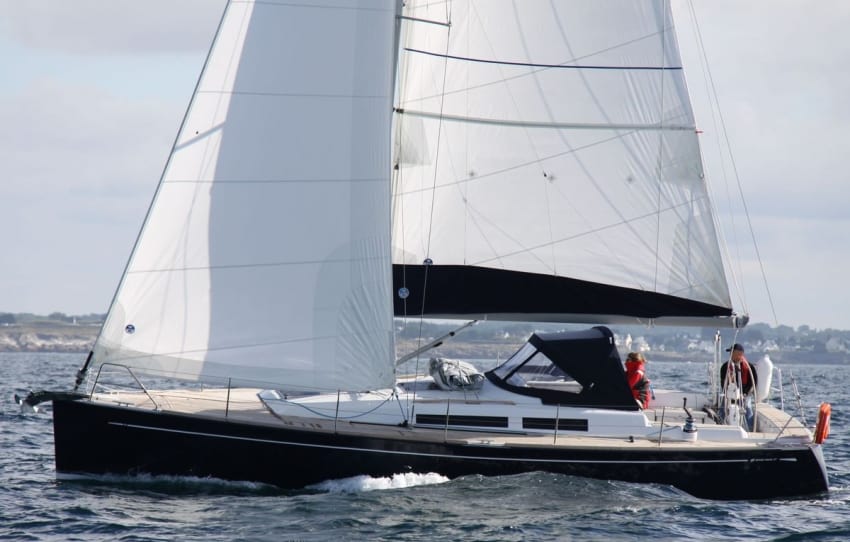 A Grand Soleil yacht sailing on delivery to Cowes