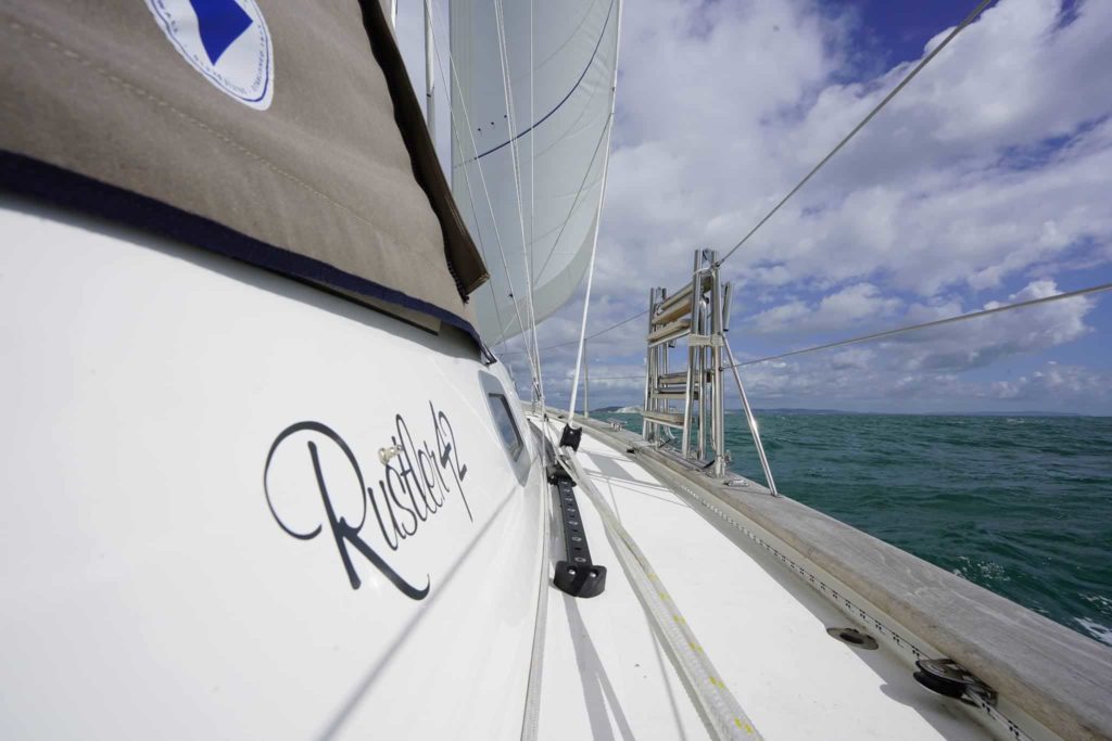Rustler 42 yacht sailing on delivery to Southampton