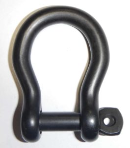 A large metal shackle