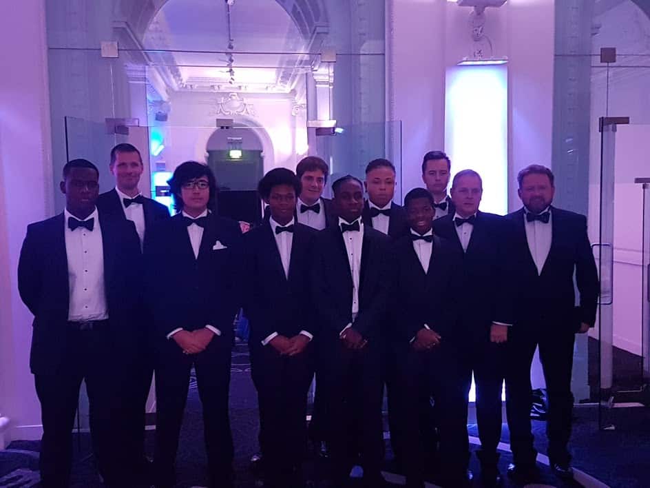 Team Scaramouche all dressed up and looking smart for the 2017 RORC dinner in London