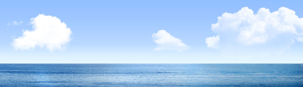 The ocean and blue sky