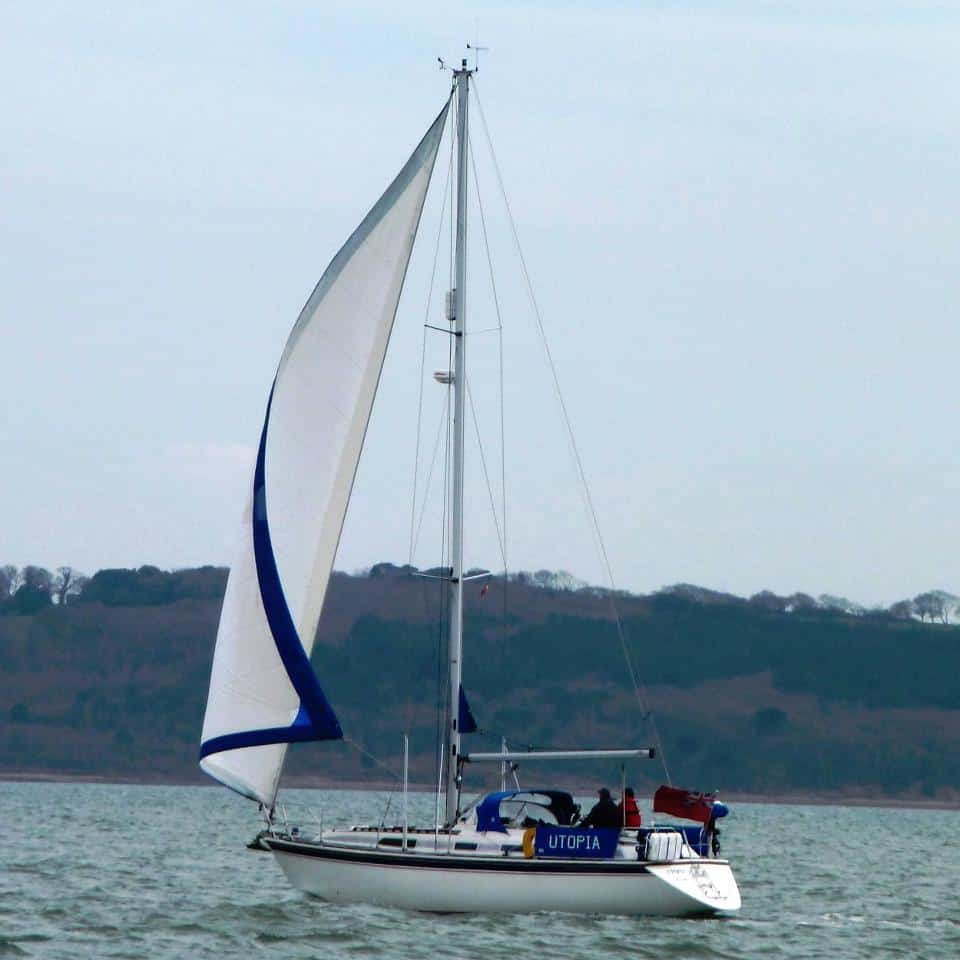 Yacht sailing on the Solent