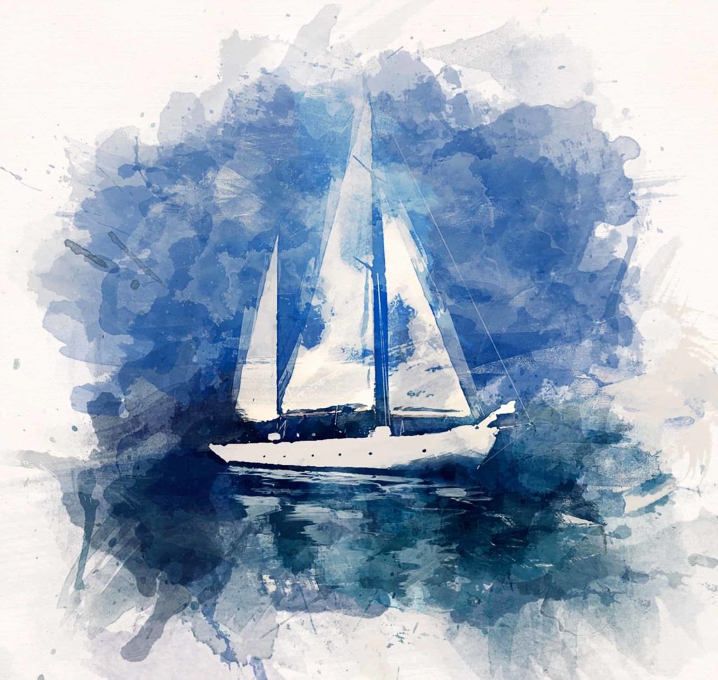 An illustration of a yacht