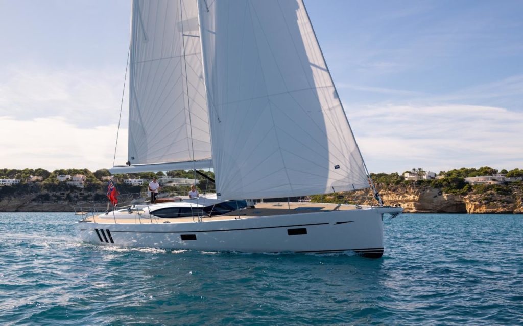 Oyster 495 under full sail. three of the best sailing yacht launches for 2021
