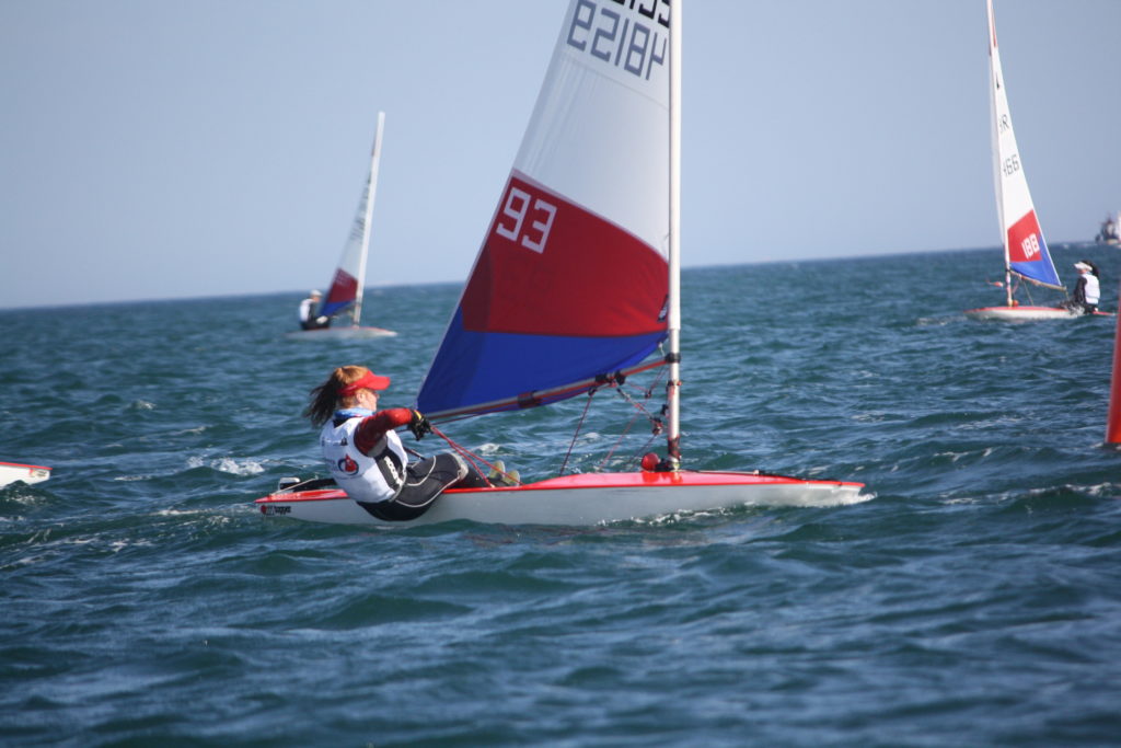 Lou Boorman dinghy racing on a Topper