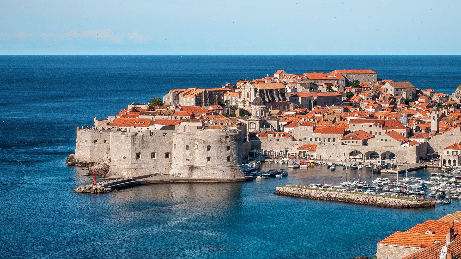 Top sailing destinations in the mediterranean Sea. A view of Kastela harbour in Croatia.
