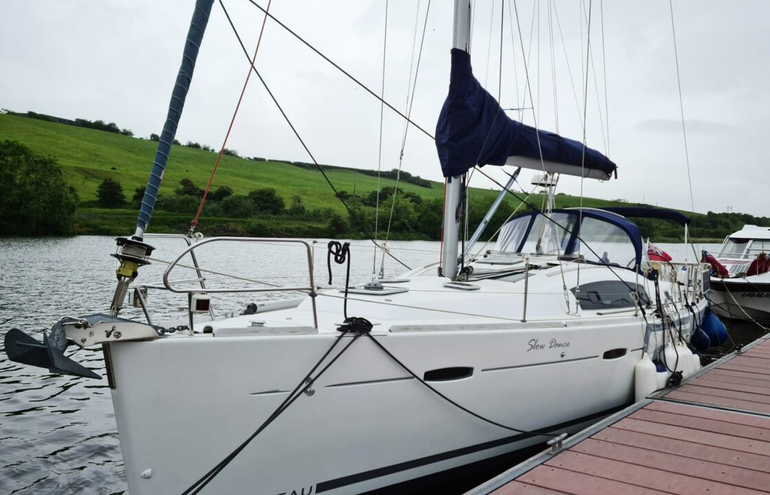 Beneteau 40 yacht moored up port side to ready for the delivery to the Helford