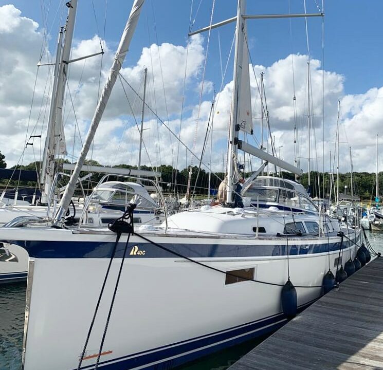 Hallberg Rassy 40C moored up after the delivery from Sweden to the UK