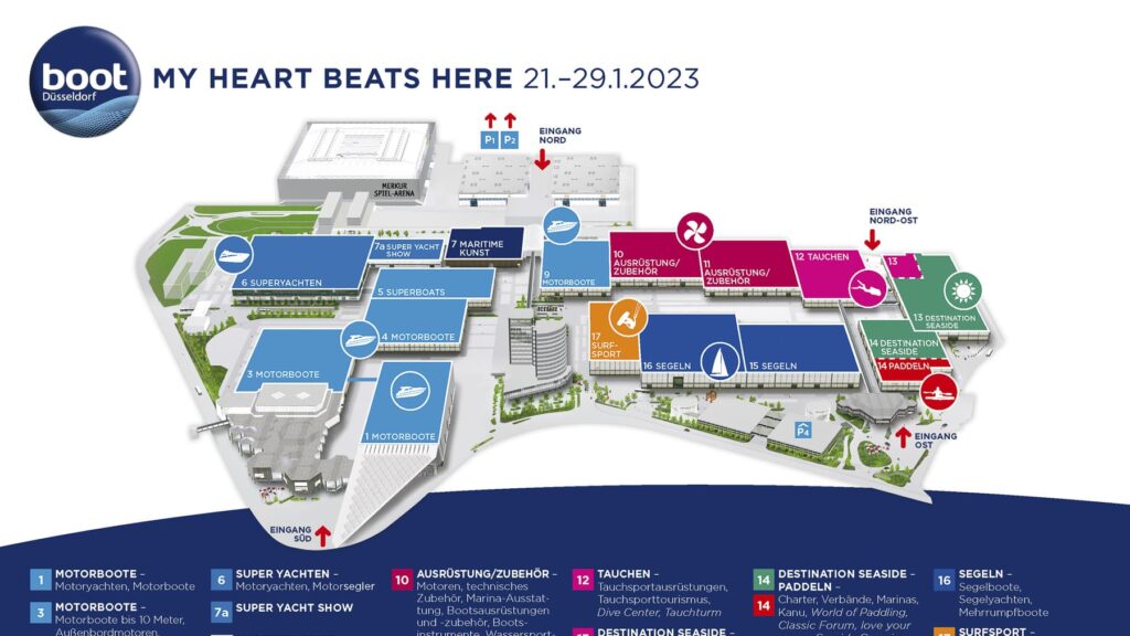 Map of the Dusseldorf Boat Show