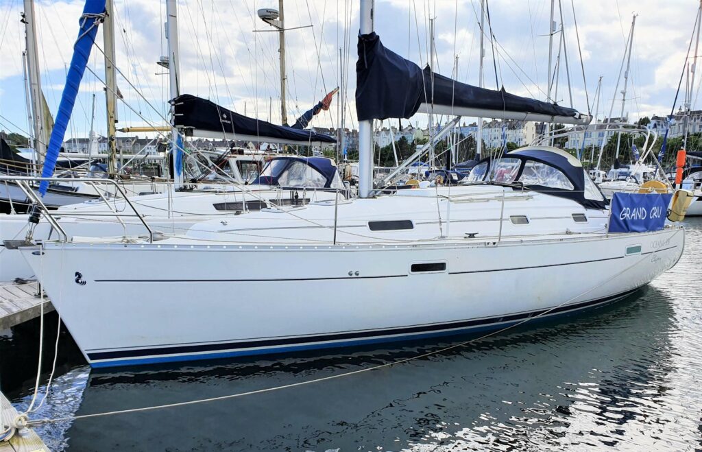 Beneteau 331 yacht moored up and ready for delivery to Falmouth